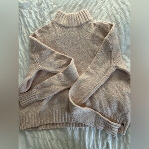 American Eagle Mock Neck Light Pink Knjt Sweater
